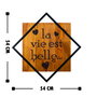 Wallity La Vie Est Belle - Escultura de pared de madera y metal en nogal y negro